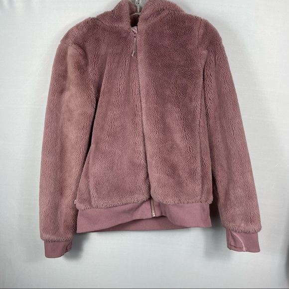 Athleta Jackets & Coats Athleta Girl Cozy Faux Fur Pink Ritual
